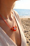 Handmade Bohemian Orange Evil Eye Necklace - 2