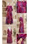 Authentic Pattern Long-Sleeved Buttoned Plus Size Viscose Dress - 2