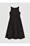 Black Crew Neck Sleeveless Polka Dot Women's Dress - 6