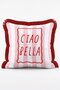Ciao Bella and Dolce Far Niente Written Lemon Patterned 4-Piece Fringed Throw Pillow Cover Set - 3