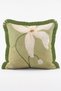 Green Striped and Checkered Cocktail Wine and Floral Patterned 4-Piece Fringed Throw Pillow Cover Set - 4