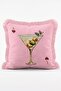 Pink Leopard Billiards and Playing Cards Themed Set of 4 Fringed Throw Pillow Covers - 3