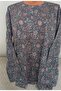 Er Clothing Paper Print Combed Cotton Blouse Long-Sleeve 3 Buttons Bicycle Collar