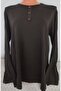 Er Clothing Combed Cotton Blouse Long-Sleeve Crew Neck Coffee - 3