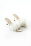 Thin Heeled Satin Feathered Bridal and Engagement Slippers - 4