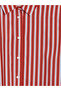 Xside Red Striped Oversize Poplin Women's Shirt - 6