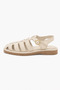 Solea Beige Genuine Leather Knitted Women's Sandals Thermo Sole