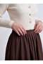 Lcw Vision Brown Flared Skirt with Elastic Waist - 3