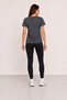 Women's Anthracite Basic T-Shirt Lycra Single Jersey Fabric Crew Neck Short Sleeve Regular Fit - 7