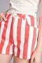 100% Cotton Regular Waist Striped Gabardine Shorts I4143Ax26Hs - 4