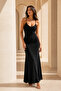 Degaje Collar Ring Detailed Maxi Dress - Black