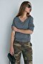 Gray V-Neck Thin Knitwear Sweater - 7