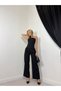 Women's Strapless Corset Detailed Stylish Set with Wide-Legged Trousers - 2