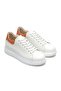 Zrk-Dx3 Premium Genuine Leather White Orange Casual Men's Sneaker