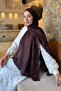 Diamond Pattern Aura Cotton Jacquard Shawl Bitter Brown