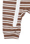 Baby Boy Brown and White Striped Jumpsuit 0-3 Months - 4