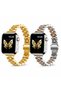 Apple Watch 49mm 46mm 45mm 44mm 42mm | Slim Metal Band | Silver Rose Gold/Gold
