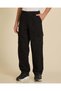 Senior Boys Black Cargo Baggy Casual Trousers