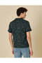 Men Green Leaf Print Polo T Shirt - 3