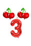 Best Cherry and Red Number Themed Foil Balloon Set Age-3