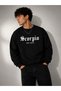 Unisex Scorpio Printed Winter Oversize Crew Neck Sweatshirt