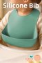 Silicone Food Spill Prevention Bib - Baby Food Bib Green