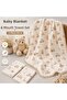 Lace-Trimmed Organic 100% Natural Cotton Double-Layered Muslin Blanket