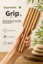 Natural Bamboo Hair Brush Antistatic Massage Effective Wooden Comb - 4