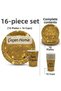 32 Piece Birthday Set, 16-Piece Birthday Plate and 16-Piece Birthday Cup Set, Birthday Party Set, Happy Birthday Cardboard Plate 22 cm - 2