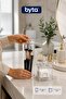Transparent Acrylic Makeup Organizer Set of 2 – Cotton Pad and Brush Holder with Lid, Cosmetic Organizer - 2