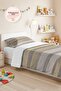 Gray Striped Geometric Single Pique Set - Modern Yellow Beige 160X220 cm Quilted Bedspread