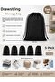 5-Piece Drawstring Storage Bag 35X45 cm Breathable Shoe Cover Dust Protector Organizer Black - 2