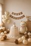 Bohemian Birthday Decoration Set Teddy Bear Foil Balloon, Heart Foil Balloon, Happy Birthday Banner and Latex Balloons - 4