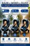 Universal Baby Stroller Rain Cover with Blue Stripes Transparent Pvc Rain Wind Dust Protective Cover - 6