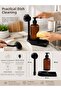 Amber Glass Liquid Soap Dispenser with Stand, Silicone Dish Brush, Sponge Holder, Detergent Dispenser, Kitchen Organizer Set - 3