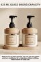 Set of 2 Glass Liquid Soap Dispensers |   Hand and Dish Soap |   Bathroom Organizer with Stand |   425 ml X 2 - 7
