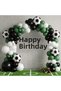 Football Concept Balloon Set of 65, Football Foil Balloon, Black Happy Birthday Writing