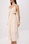 Bej Brode İşlemeli Cut Out Detaylı Maxi Dokuma Elbise TWOSS26EL00682 - 5