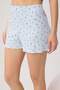Mavi-Çok Renkli %100 Pamuklu Çiçekli Kurdele/Fiyonklu Fitilli Örme Pijama Takımı THMSS25PT00434 - 3