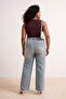 Mavi Lastikli Yüksek Bel Comfort/Orta Esnek YENİ WİDE LEG Büyük Beden Jeans TBBSS26CJ00044 - 3