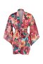 Floral Patterned Belted Mini Woven Beach Kimono&Kaftan Tbess23Km00024 - 4
