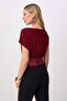Bordo Düz Kayık Yaka Kolsuz Örme Sandy Bluz TPRSS26BZ00061 - 8