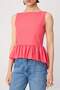 Pomegranate Flower Woven Peplum Blouse Twoss26Bz00631 - 3