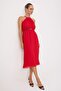 Red Belted Pleated Chiffon Flight-Flight Woven Midi Dress Twoss25El00573 - 2