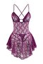Mürdüm Pencere/Cut Out Detaylı Külotlu Dantelli Kapsız Örme Babydoll/Fantezi Gecelik THMSS25CY00004 - 9