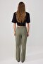 Haki Wide Leg/Geniş Paça Yüksek Bel Dokuma Kumaş Pantolon TWOSS23PL00314 - 4