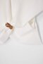 White Carmen Collar Slim Fit Metal Accessory Blouse Tdrss26Bz00124 - 5