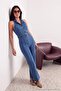 بذلة دنيم زرقاء متوسطة المرونة بياقة هالتر وحزام TWOAW27TU00002 - 8