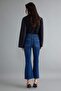 Koyu Mavi Orta Esnek Yüksek Bel Crop Flare Jeans TWOAW27JE00046 - 6