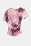Pink-Multicolor Tie-Dye Patterned T-Shirt with Drawstring Detail Tdrss26Ts00050 - 5